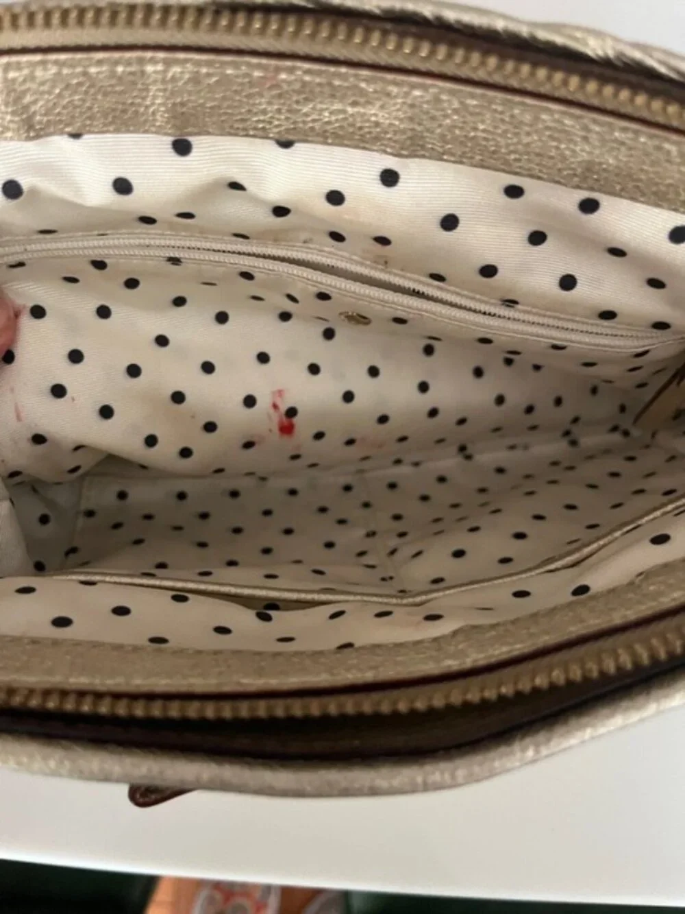 Kate Spade New York Metallic Gold Leather Bow Satchel Shoulder Bag